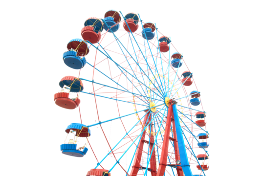Ferris wheel, giant wheel, observation wheel in PNG isolated on transparent background
