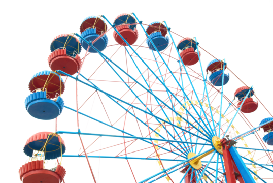 Ferris wheel, giant wheel, observation wheel in PNG isolated on transparent background