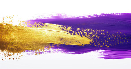 minimal brushstrokes texture background with purple and gold colors on white background