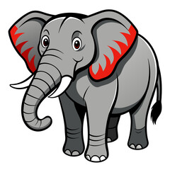 Obraz na płótnie Canvas Majestic Elephant: Vector Art Featuring Striking Silhouette