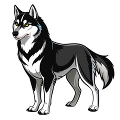 Mystical Fox: Intricate Black Silhouette Vector Art