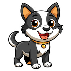 Cheerful Canine: Vector Art Silhouette of Smiling Dog