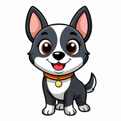 Cheerful Canine: Vector Art Silhouette of Smiling Dog