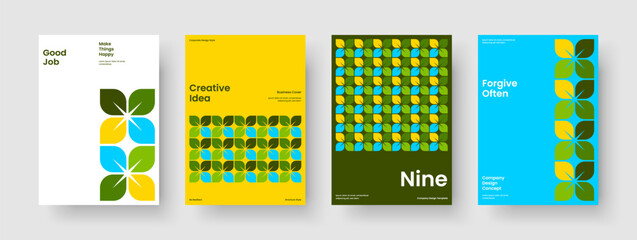 Fototapeta premium Isolated Brochure Design. Creative Report Layout. Geometric Business Presentation Template. Book Cover. Poster. Background. Banner. Flyer. Newsletter. Handbill. Notebook. Leaflet. Journal