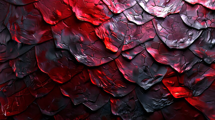 Extreme closeup of red dragon skin texture. Red grunge texture background - obrazy, fototapety, plakaty