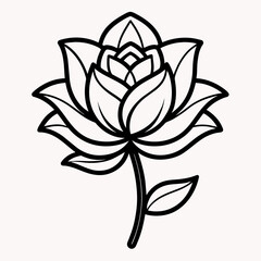 Monochrome Blossoms: Vector Silhouette Illustration of Flowers