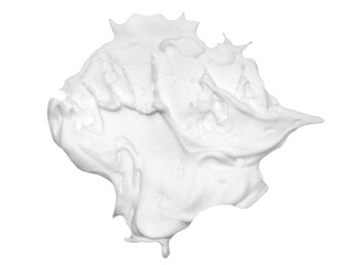 Shave foam isolated on white background, top view and clipping path