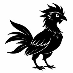 Regal Rooster: Vector Silhouette Illustration of a Proud Poultry