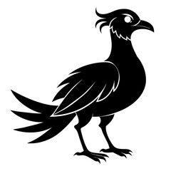 Regal Rooster: Vector Silhouette Illustration of a Proud Poultry