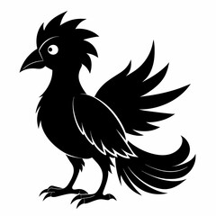 Regal Rooster: Vector Silhouette Illustration of a Proud Poultry