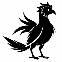 Regal Rooster: Vector Silhouette Illustration of a Proud Poultry
