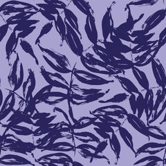 Seamless vector pattern with tropcal palm leaves. 