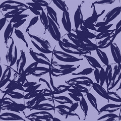 Seamless vector pattern with tropcal palm leaves. 