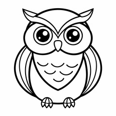 Watchful Gaze: Owl's Intense Stare in Vector Illustration