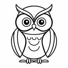 Watchful Gaze: Owl's Intense Stare in Vector Illustration