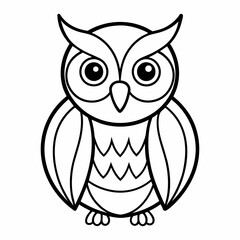 Watchful Gaze: Owl's Intense Stare in Vector Illustration