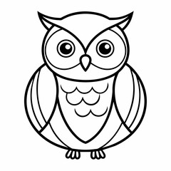 Watchful Gaze: Owl's Intense Stare in Vector Illustration