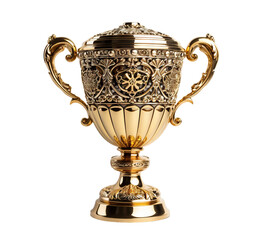 Fototapeta na wymiar Winner golden trophy cup, cut out