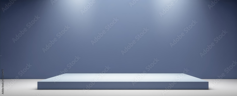 Aufkleber product podium 3d. empty podium or pedestal display on green background with rectangular stand. blan