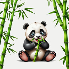 Panda Cartoon Design Very Cute