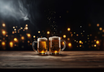 The amber glow of a chilled beer.