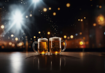 Cheers echoing with every beer sip. - obrazy, fototapety, plakaty