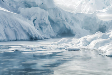 Glacial serenity, an image of a glacier in muted blue