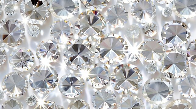 Stunning close-up shot revealing the intricate details of a diamond-patterned background, enhanced by a radiant beam of light that accentuates its elegance and allure in a radiant spectacle.