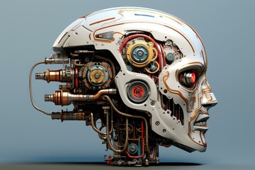 Fototapeta premium Intelligent Robot brain. Mind digital think. Generate Ai