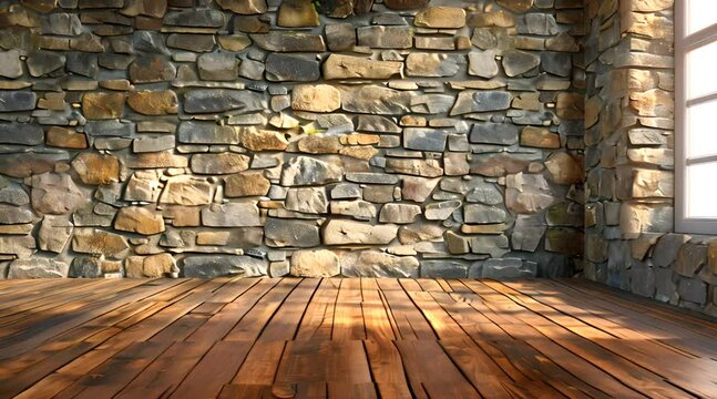 old brick wall and wood floor