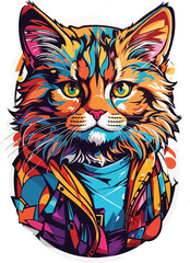 Vector Cat animal cartoon sticker