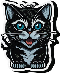 Vector Cat animal cartoon sticker