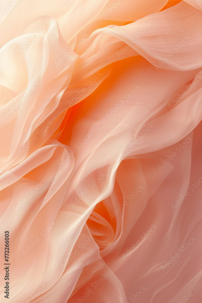 Aufkleber flowing coral fabric texture with dynamic movement and soft light, creating a delicate and elegant b