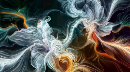 Elegant Marbled Swirls of Liquid Colors in Abstract Motion.