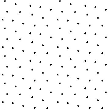 Seamless pattern with tiny black hearts