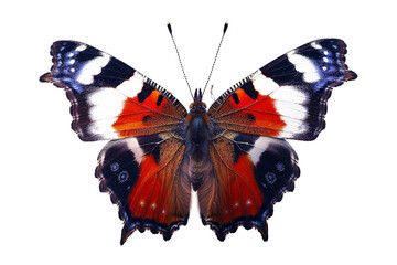 Naklejka premium Butterfly with the French flag, isolated on white backdrop.
