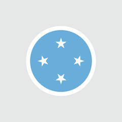 Flag of Micronesia. Micronesian blue flag with stars. State symbol of the Federated States of Micronesia.