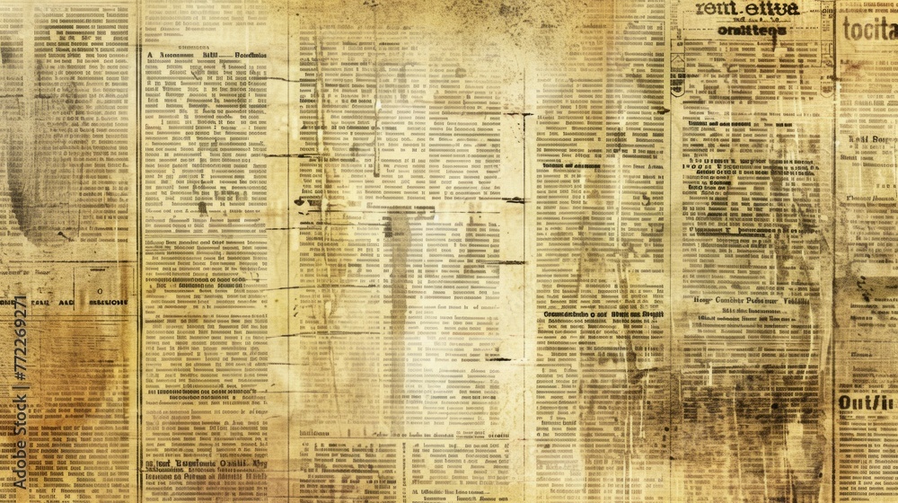 Poster informative newspaper page packed with abundant writing, delivering a thorough coverage of local and