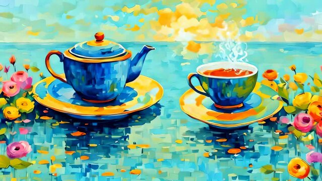 Beautiful colorful teatime art