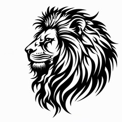 Fototapeta premium A black and white image of a wolf tattoo, in the style of Cricut SVG cut files, white background, bold and bold Outlined in black, simple image, mid shot