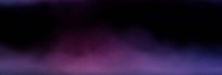 Mystical Hues, Abstract Fog and Smoke in Vibrant Colors Against Black Background.