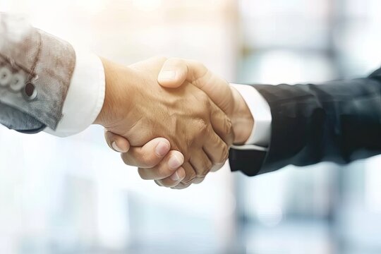 Successful Business Handshake in Office