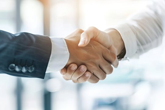 Successful Business Handshake in Office