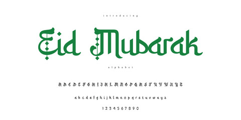 eid mubarak islamic arabic font alphabet

