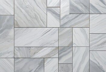 Abstract White Gray Stone Mosaic Tile Texture - A Panoramic Banner for Interior Design
