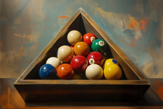 Billiard balls in a triangle.