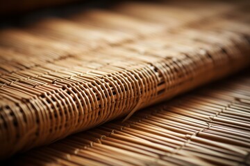 Lightweight Rolled bamboo mat banner. Food texture. Generate Ai