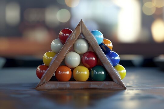 Billiard balls in a triangle.