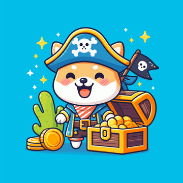 Playful Pirate Doggy Finding Hidden Treasure