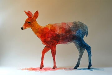 watercolor style of a deer